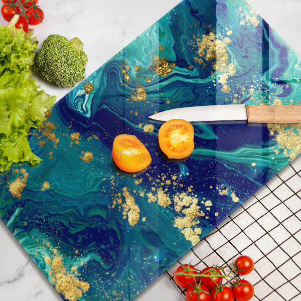 Protège plaque de cuisson Abstraction avec de l'or