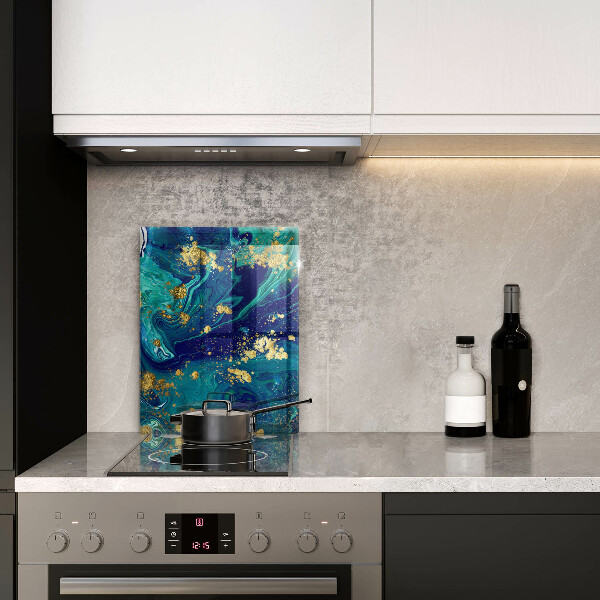 Protège plaque de cuisson Abstraction avec de l'or