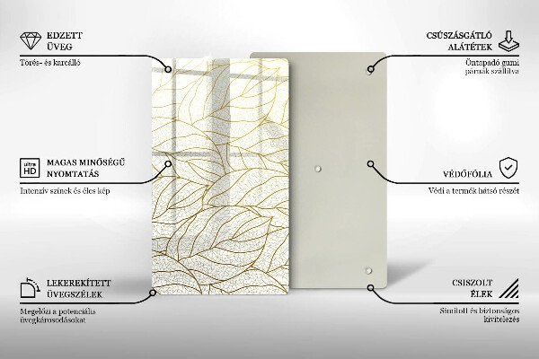 Protège plaque de cuisson Modèle de feuilles de dessin au trait
