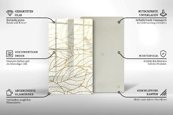 Protège plaque de cuisson Modèle de feuilles de dessin au trait