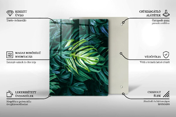 Protège plaque de cuisson Feuilles de monstera sauvage