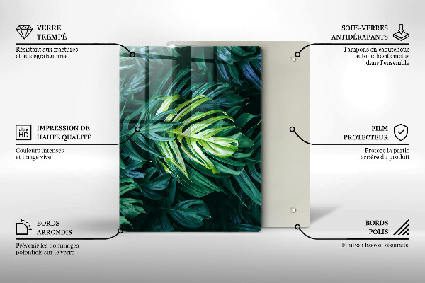 Protège plaque de cuisson Feuilles de monstera sauvage