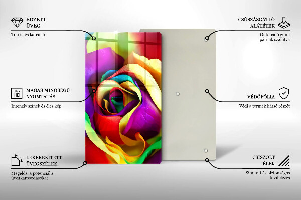 Protège plaque de cuisson Pétales de roses colorés