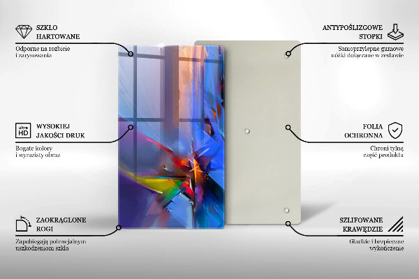 Protège plaque de cuisson Abstraction peinte