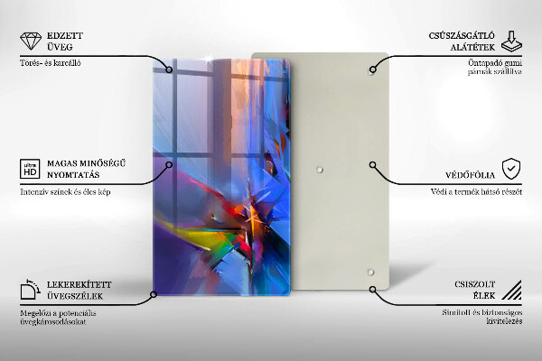 Protège plaque de cuisson Abstraction peinte