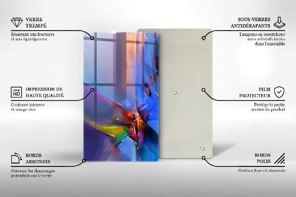 Protège plaque de cuisson Abstraction peinte