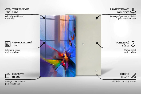 Protège plaque de cuisson Abstraction peinte