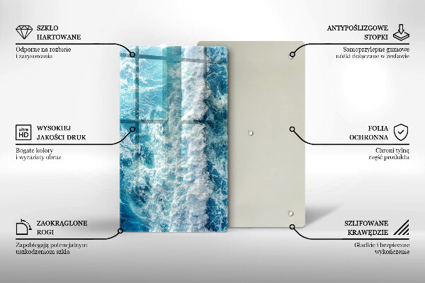 Protège plaque de cuisson Vagues d'eau de mer