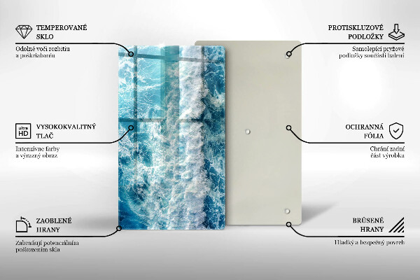 Protège plaque de cuisson Vagues d'eau de mer