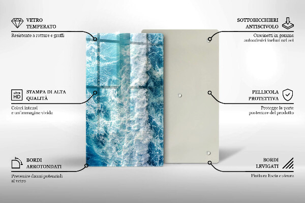 Protège plaque de cuisson Vagues d'eau de mer