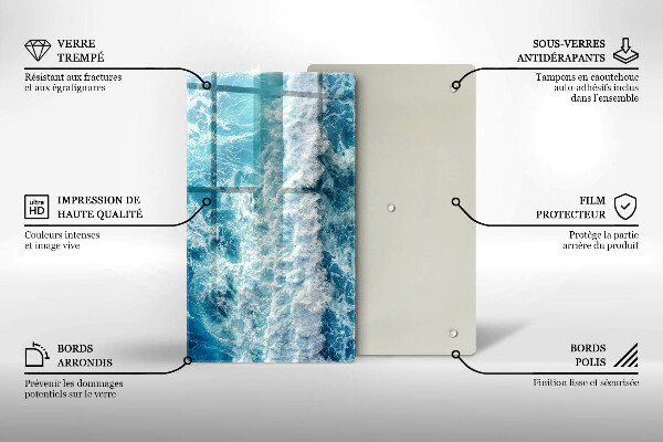 Protège plaque de cuisson Vagues d'eau de mer