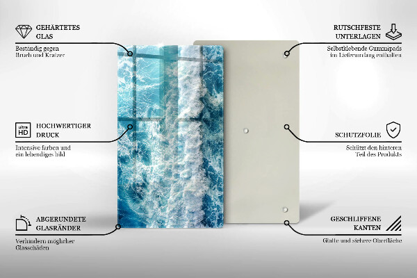 Protège plaque de cuisson Vagues d'eau de mer