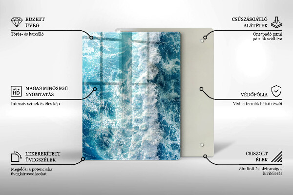 Protège plaque de cuisson Vagues d'eau de mer