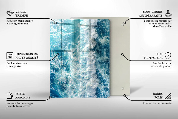 Protège plaque de cuisson Vagues d'eau de mer