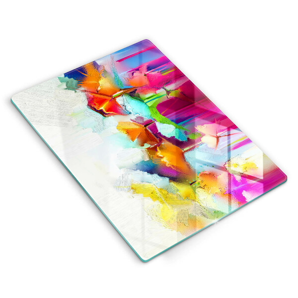 Protège plaque de cuisson Fleurs peintes