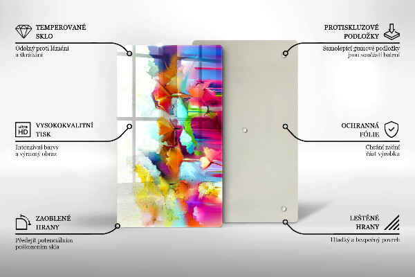 Protège plaque de cuisson Fleurs peintes