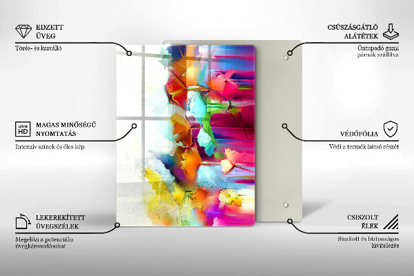 Protège plaque de cuisson Fleurs peintes