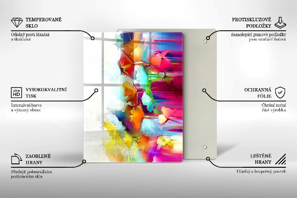 Protège plaque de cuisson Fleurs peintes