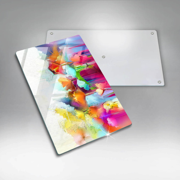 Protège plaque de cuisson Fleurs peintes