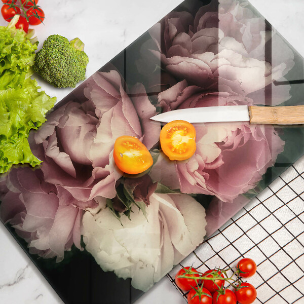 Protège plaque de cuisson Fleurs de pivoine