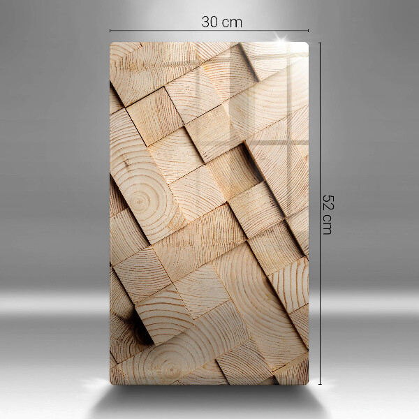 Protège plaque de cuisson Carrés en bois