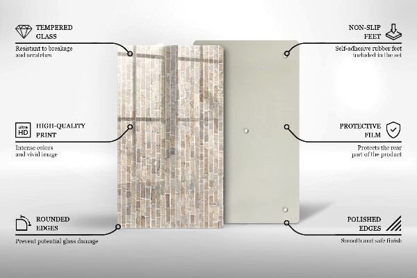 Protège plaque de cuisson Mur de briques lumineuses