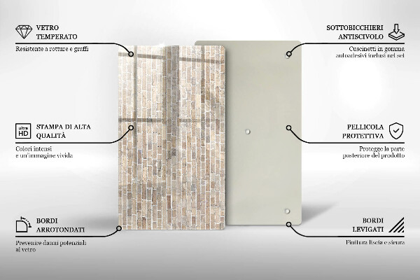 Protège plaque de cuisson Mur de briques lumineuses