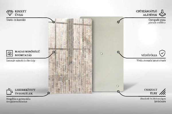 Protège plaque de cuisson Mur de briques lumineuses
