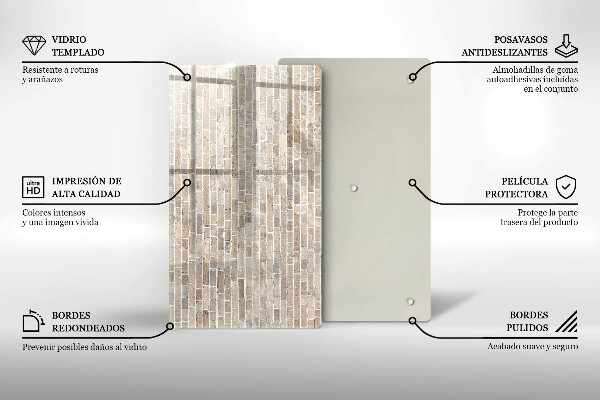 Protège plaque de cuisson Mur de briques lumineuses