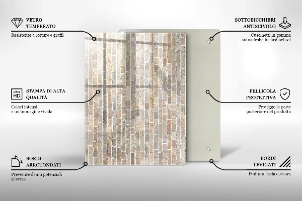 Protège plaque de cuisson Mur de briques lumineuses