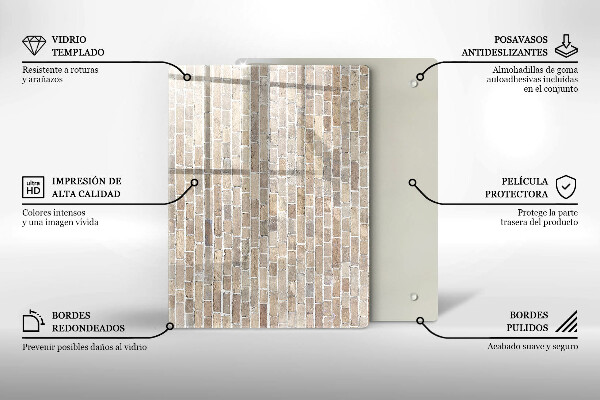 Protège plaque de cuisson Mur de briques lumineuses