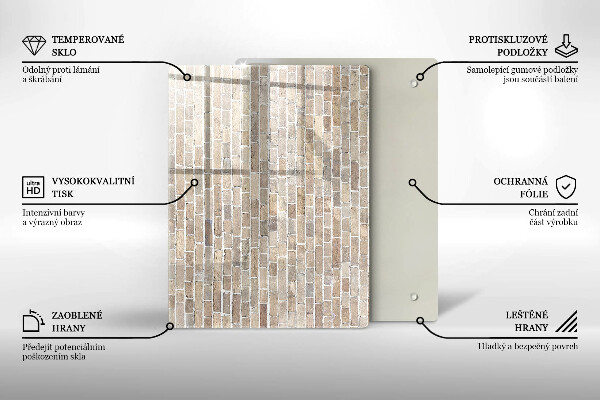 Protège plaque de cuisson Mur de briques lumineuses