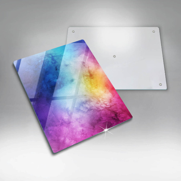 Protège plaque de cuisson Éclaboussures d'aquarelle arc-en-ciel