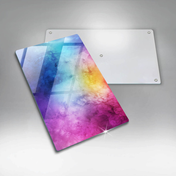 Protège plaque de cuisson Éclaboussures d'aquarelle arc-en-ciel