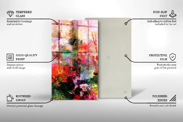 Protège plaque de cuisson Peinture abstraite