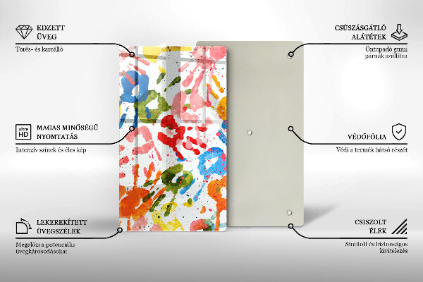 Protège plaque de cuisson Traces de mains d'enfants