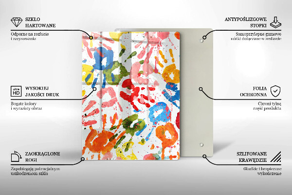 Protège plaque de cuisson Traces de mains d'enfants
