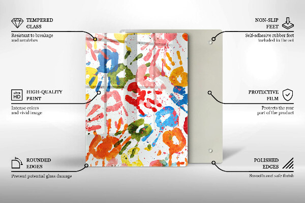 Protège plaque de cuisson Traces de mains d'enfants