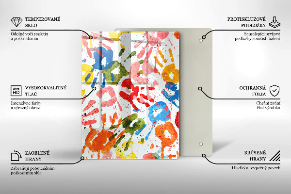 Protège plaque de cuisson Traces de mains d'enfants