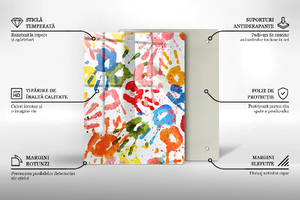 Protège plaque de cuisson Traces de mains d'enfants