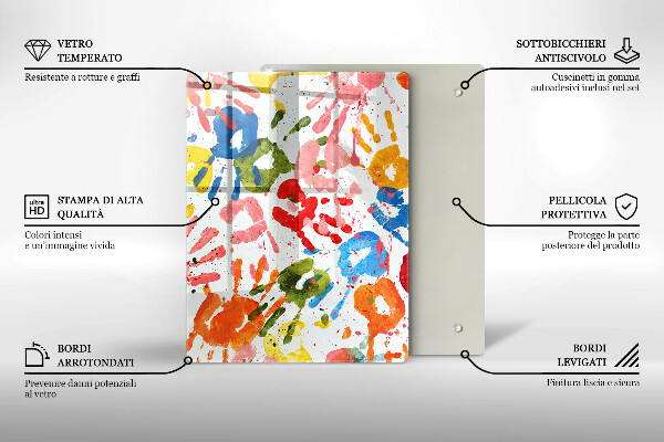 Protège plaque de cuisson Traces de mains d'enfants