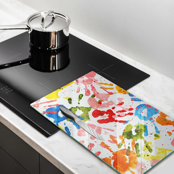 Protège plaque de cuisson Traces de mains d'enfants