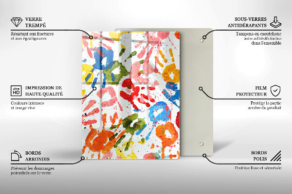 Protège plaque de cuisson Traces de mains d'enfants