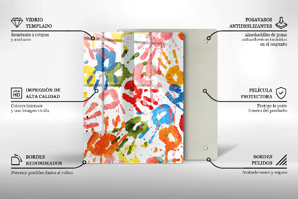 Protège plaque de cuisson Traces de mains d'enfants