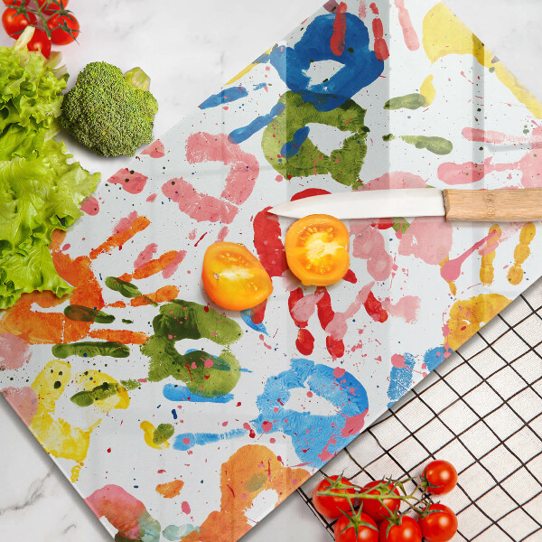 Protège plaque de cuisson Traces de mains d'enfants