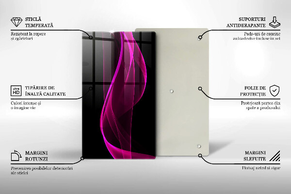 Protège plaque de cuisson Abstraction rose