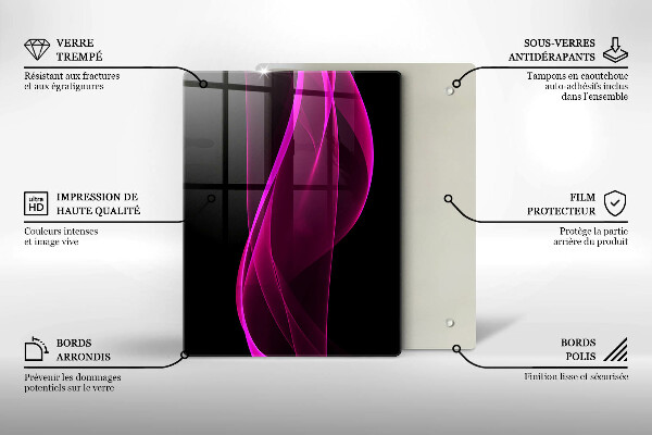 Protège plaque de cuisson Abstraction rose