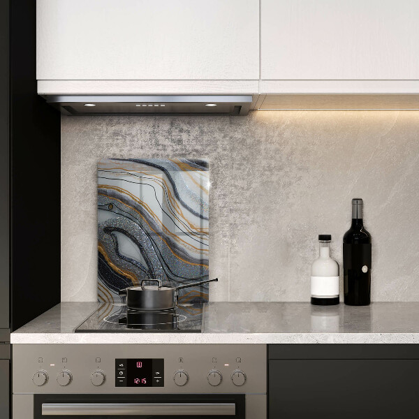 Protège plaque de cuisson rocher avec de l'or