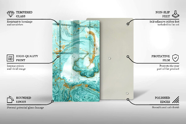 Protège plaque de cuisson Abstraction bleue