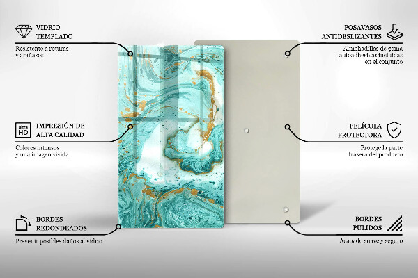 Protège plaque de cuisson Abstraction bleue